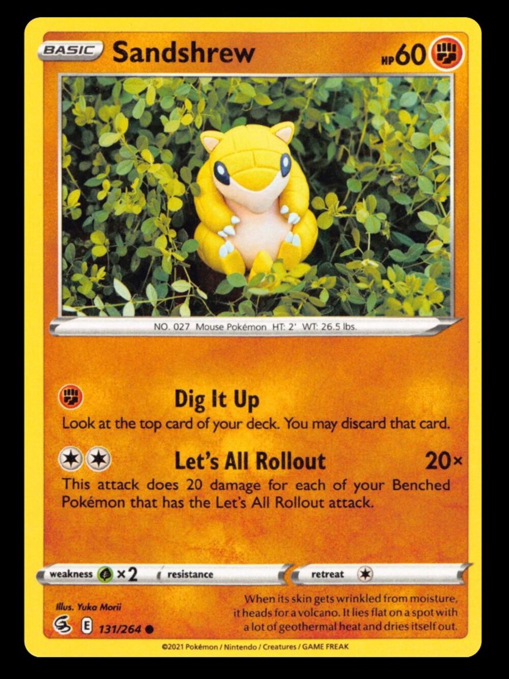 POKEMON CARD TCG - Sandshrew - Fusion Strike - Common - 131/264